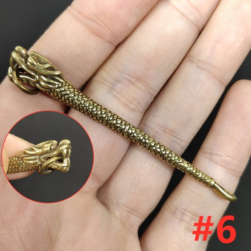 Retro Radiance Brass Mini Tool Vintage Keychain | Kalsten