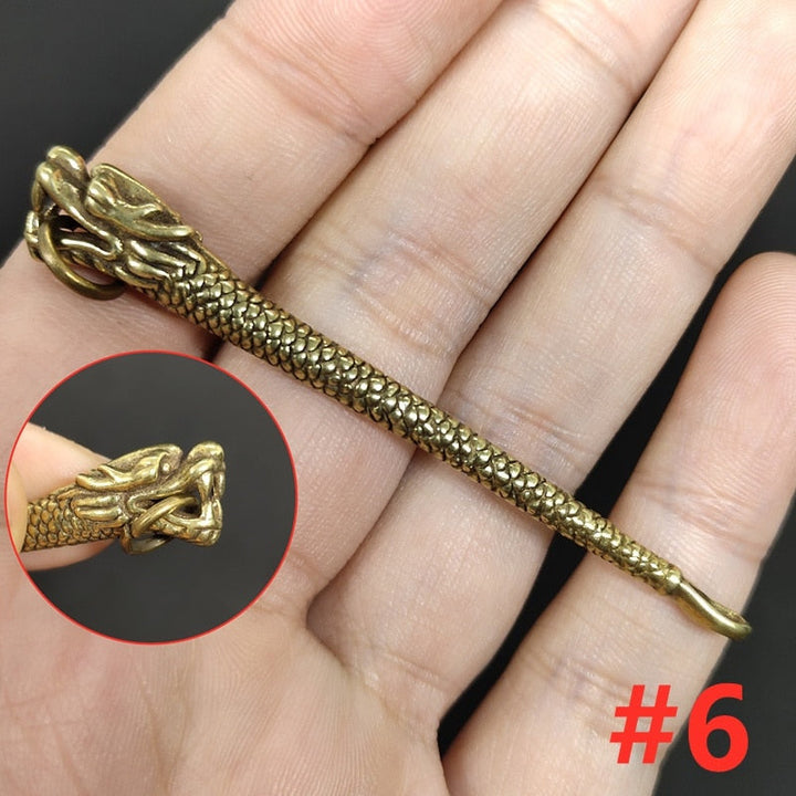 Retro Radiance Brass Mini Tool Vintage Keychain | Kalsten