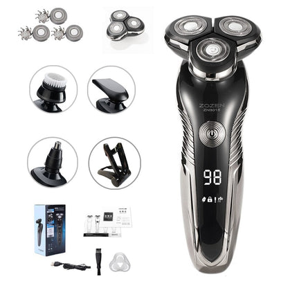 Skanto | Rechargeable Wet & Dry Electric Shaver for Men – Waterproof Grooming with LCD Display