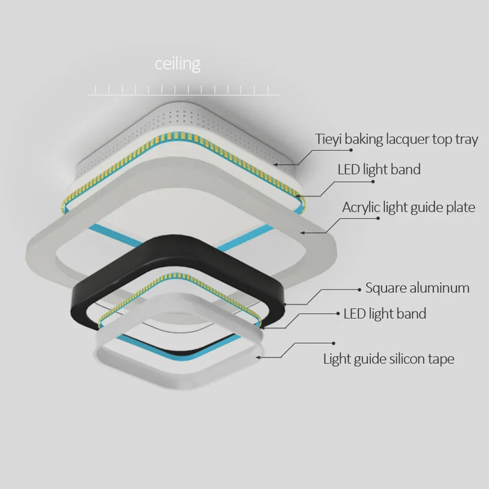 IRALAN Modern LED Ceiling Lights - Square Lighting Fixture for Bedroom, Kitchen, Aisle, Corridor | Kalsten
