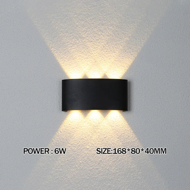 LED Wall Lamp Outdoor Waterproof Up And Down Luminous Lighting Garden Decoration AC85-265V Wall Lights for Bedroom Living Room | Kalsten