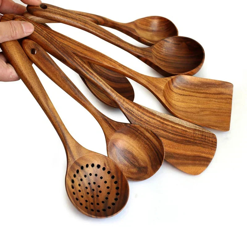 Brehn | TeakChef 7-piece Kitchen Utensil Set – Premium Teak Kitchen Tools for Style &amp; Functionality