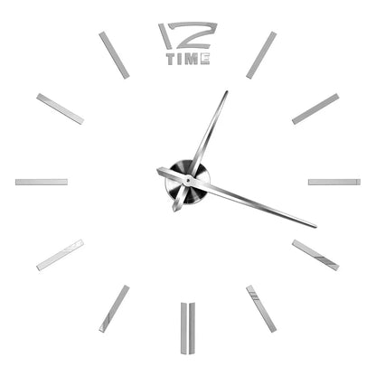 Large Wall Clock DIY 3D Self-adhesive Mirror Acrylic Wall Clock for Kitchen Dining Room Living Room Creative Home Decor | Karnz