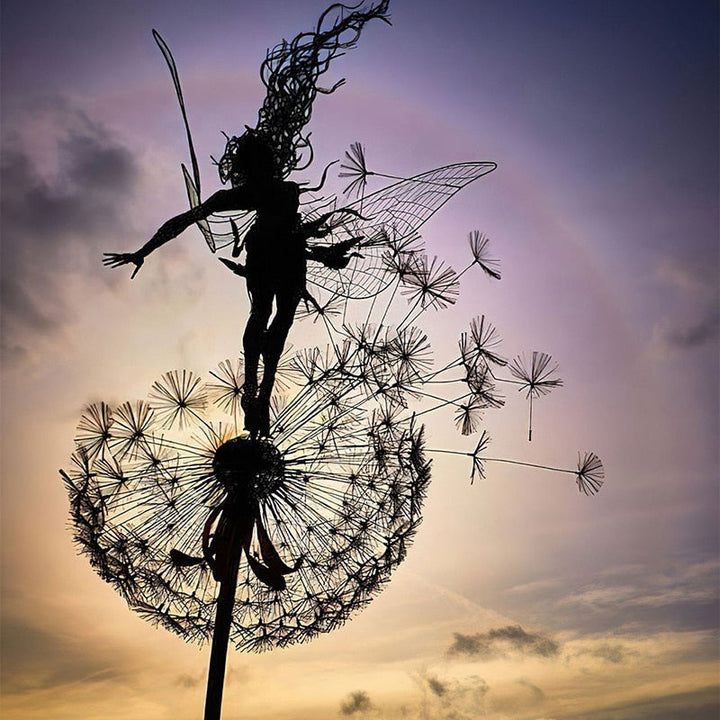 Kalsten | Fairies and Dandelions Dancing Together Sculpture for Outdoor Garden