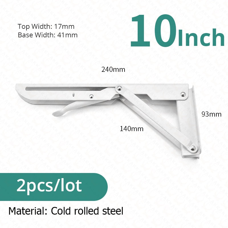Foldable Stainless Steel Shelf Hooks – 2-Pack, Heavy Duty