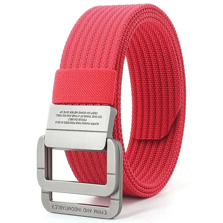Kalsten | Unisex Canvas Belt – Double Metal Ring Buckle, Adjustable