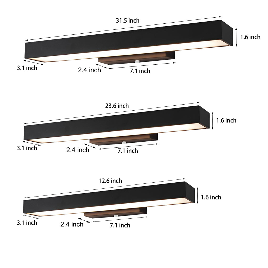 Outdoor Motion Sensor Black Rectangle Wall Light | Kalsten