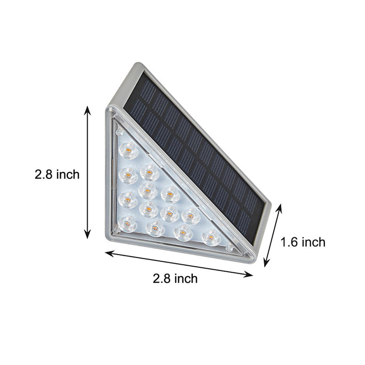 Triangle Automatic Charging Wire-Free Waterproof LED Solar Modern Step-Mounted Lights | Kalsten