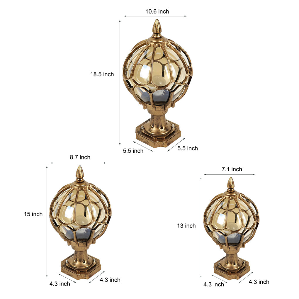 Vintage Outdoor Pier Mount Post Light with Glass Globe | Kalsten