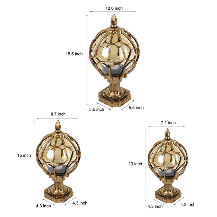 Vintage Outdoor Pier Mount Post Light with Glass Globe | Kalsten