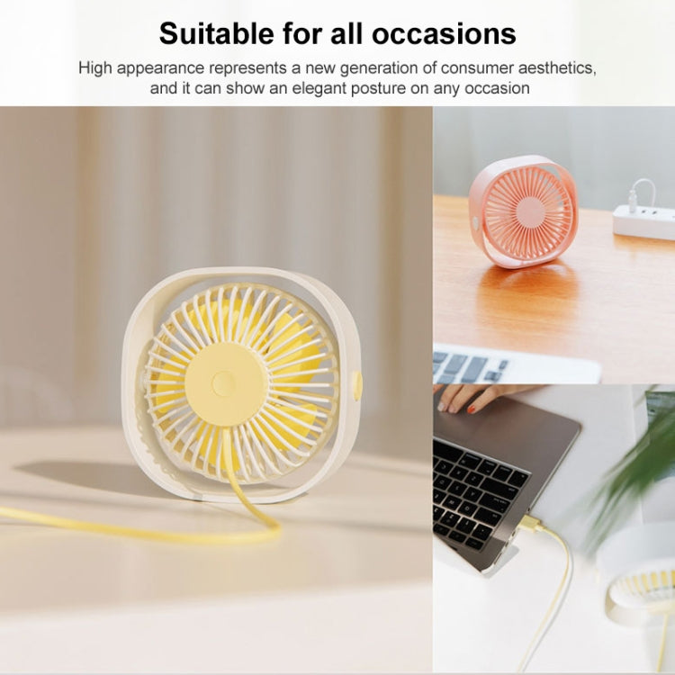 360 Degree Rotation  Wind 3 Speeds Mini USB Desktop Fan (Pink) | Kalsten