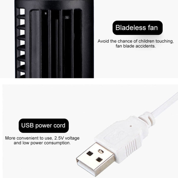 Tower Type USB Electric Fan Leafless Air-conditioning Fan(Black) | Kalsten