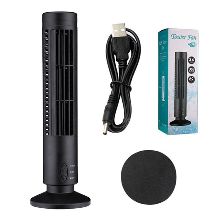 Tower Type USB Electric Fan Leafless Air-conditioning Fan(Black) | Kalsten