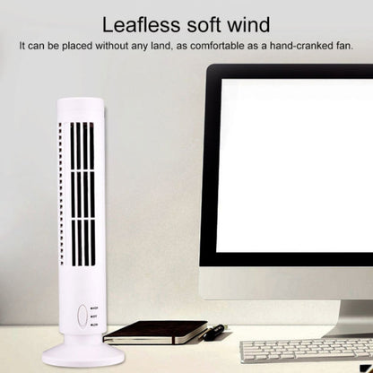 Tower Type USB Electric Fan Bladeless Air Conditioner Fan (Black) | Skanto