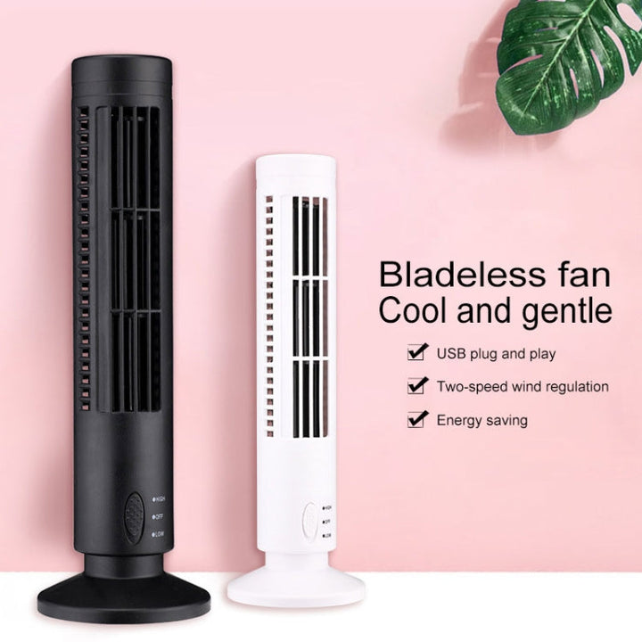 Tower Type USB Electric Fan Leafless Air-conditioning Fan(Black) | Kalsten