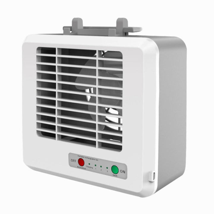 Portable Mini Silent Household Energy Saving Desktop Air Conditioner Fan Electric Air Cooler(White)-garmade.com