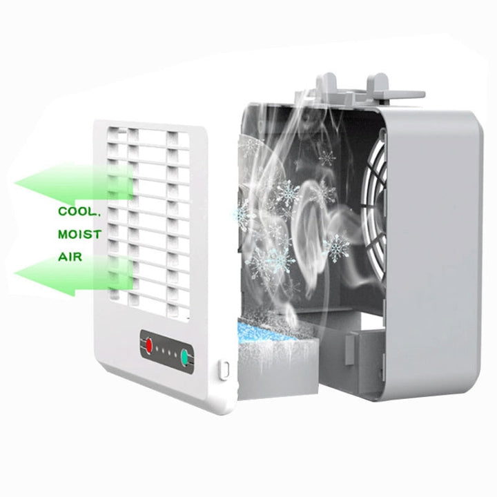 Portable Mini Silent Household Energy Saving Desktop Air Conditioner Fan Electric Air Cooler(White) | Kalsten