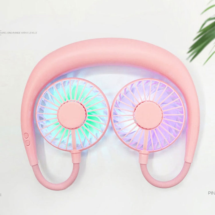 Creative Mini Hanging Neck Type Fan Outdoor LED Fan (Pink) | Kalsten