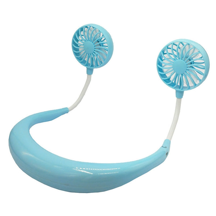 Creative Mini Hanging Neck Type Fan Outdoor LED Fan (Blue)-garmade.com