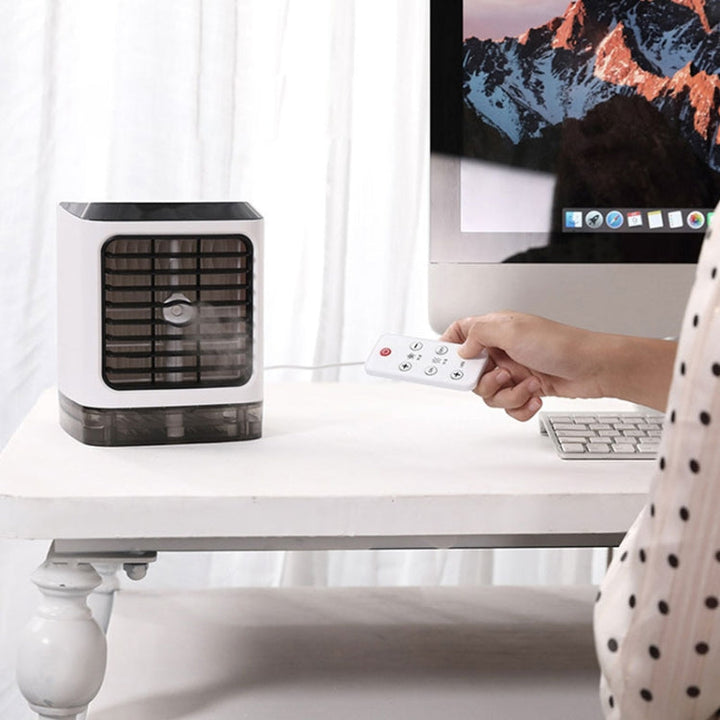 Mini Desktop Cooling Fan Humidifier Air Conditioning Fan Moisturizing Spray Fan(White) | Kalsten