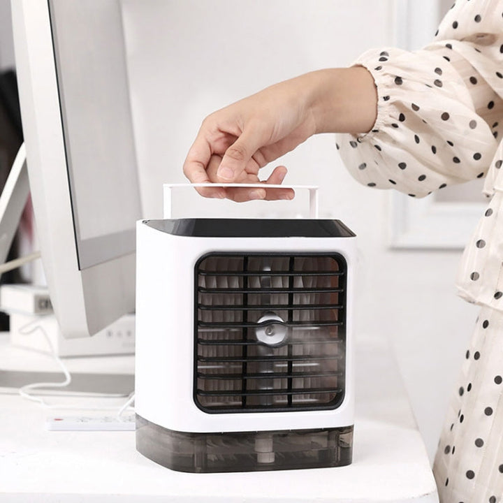 Mini Desktop Cooling Fan Humidifier Air Conditioning Fan Moisturizing Spray Fan(White) | Kalsten