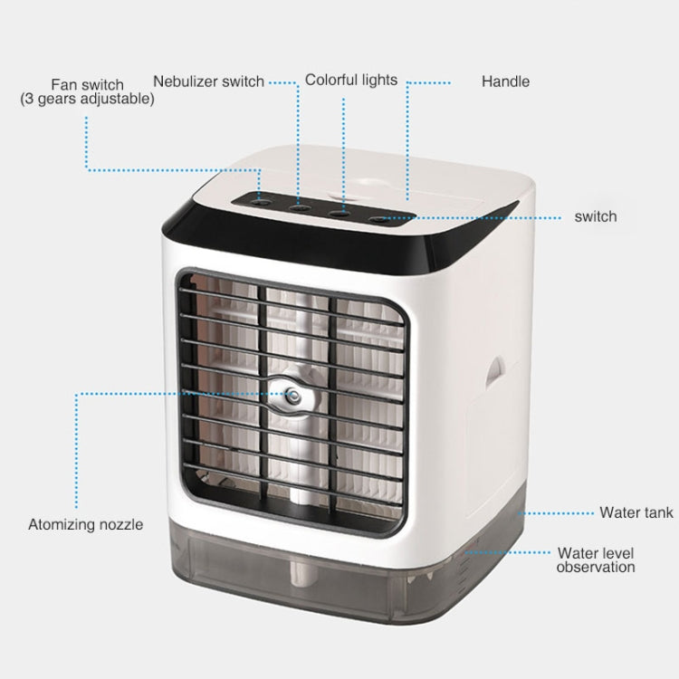 Mini Desktop Cooling Fan Humidifier Air Conditioning Fan Moisturizing Spray Fan(White) | Kalsten