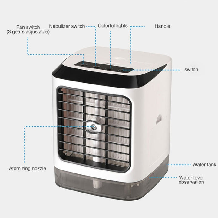 Mini Desktop Cooling Fan Humidifier Air Conditioning Fan Moisturizing Spray Fan(White) | Kalsten