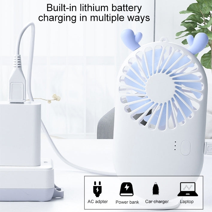 Portable Mini USB Charging Pocket Fan with 3 Speed Control (White) | Kalsten