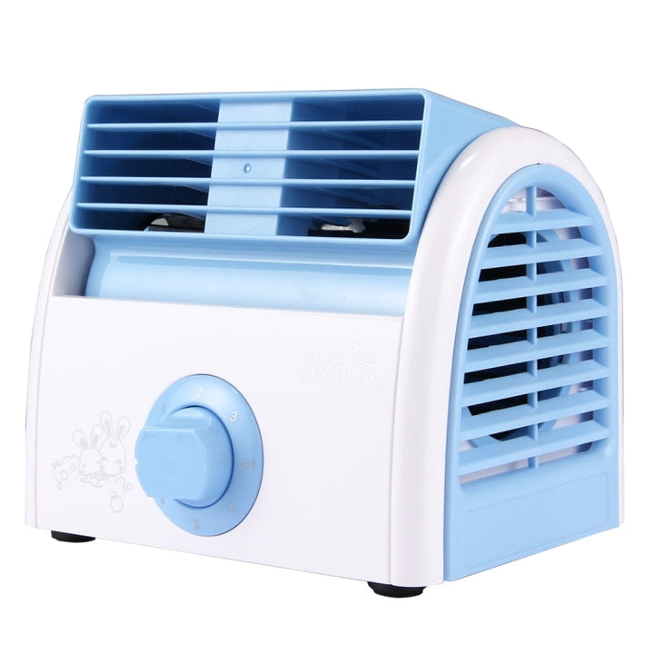 30W Turbine No Blade Mini Desktop Mute Fan for Dormitory / Bedroom / Living Room / Office, 3 Kinds Speed Modes, AC 220V(Blue) | Kalsten