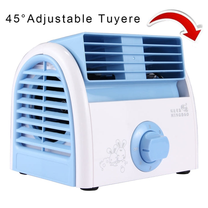 30W Turbine No Blade Mini Desktop Mute Fan for Dormitory / Bedroom / Living Room / Office, 3 Kinds Speed Modes, AC 220V(Blue) | Kalsten