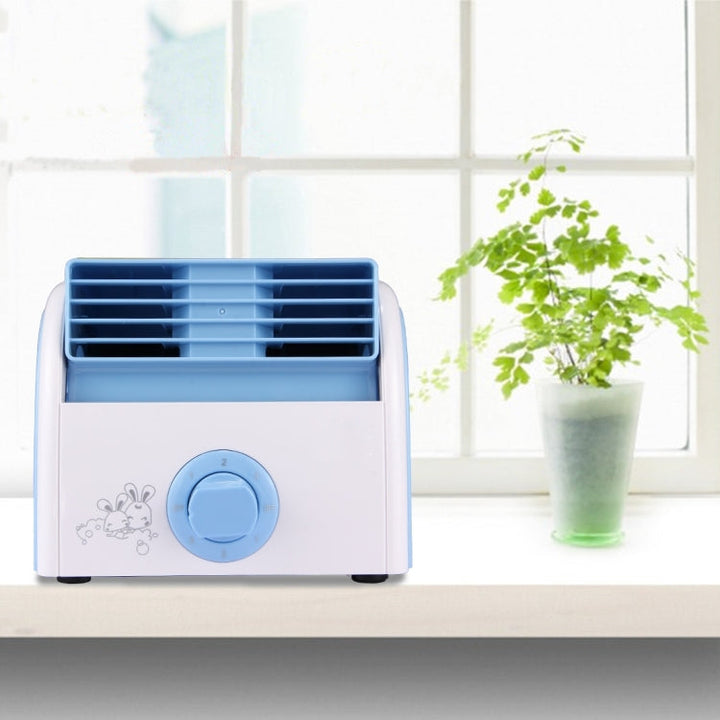 30W Turbine No Blade Mini Desktop Mute Fan for Dormitory / Bedroom / Living Room / Office, 3 Kinds Speed Modes, AC 220V(Blue) | Kalsten