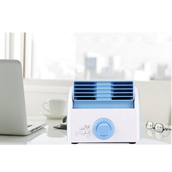 30W Turbine No Blade Mini Desktop Mute Fan for Dormitory / Bedroom / Living Room / Office, 3 Kinds Speed Modes, AC 220V(Blue) | Kalsten
