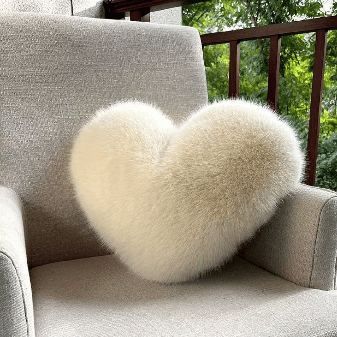 Skanto | Heart-Shaped Faux Fur Pillow for Warm and Modern Living Spaces