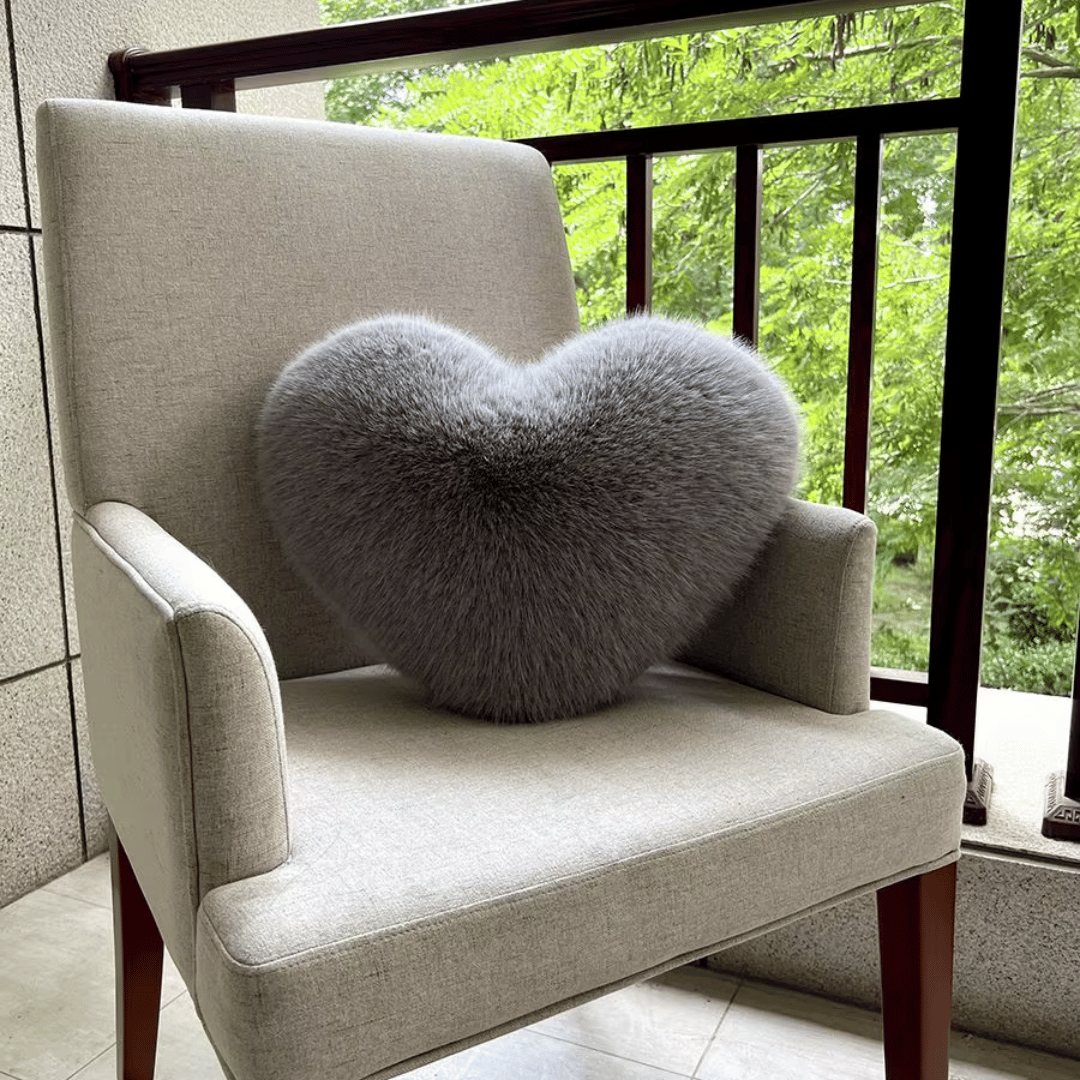 Skanto | Soft Heart-Shaped Decorative Pillow with Plush Texture
