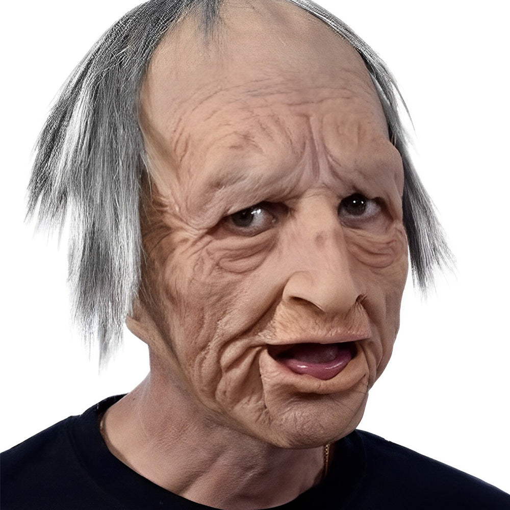 Realistic Old Man Mask – Halloween and Cosplay Latex Mask with Movable Mouth | Kalsten