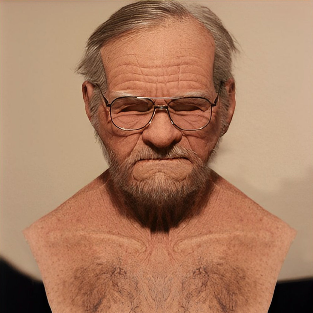 Realistic Old Man Mask – Halloween and Cosplay Latex Mask with Movable Mouth | Kalsten