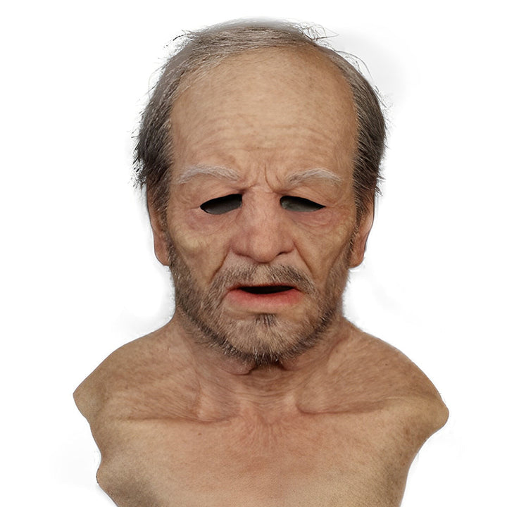 Realistic Old Man Mask – Halloween and Cosplay Latex Mask with Movable Mouth | Kalsten