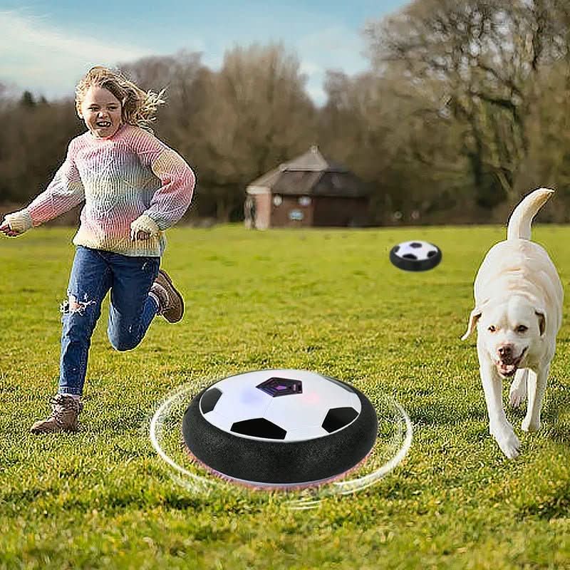 Floating football for indoor and outdoor use with soft protective edge