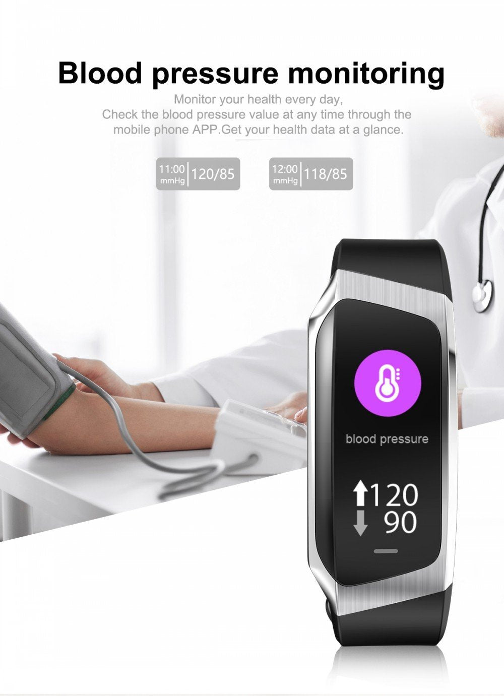 Kalsten | Fitband Smart Watch Waterproof Blood Pressure Oxygen Heart Rate Monitor Sport Bracelet