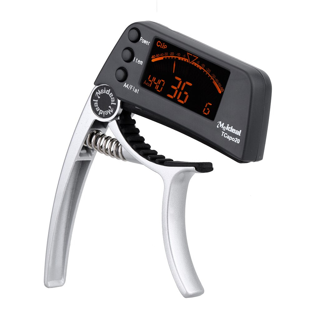 Capo & Tuner "TuneGrip" – 2-in-1 Guitar accessory with LCD screen | Kalsten