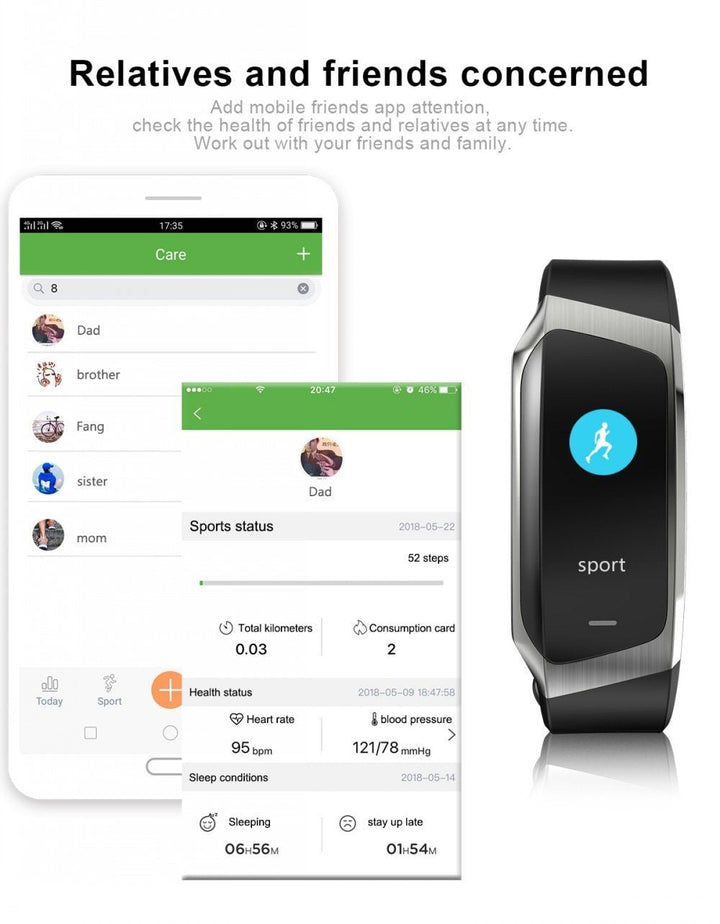 Kalsten | Fitband Smart Watch Waterproof Blood Pressure Oxygen Heart Rate Monitor Sport Bracelet
