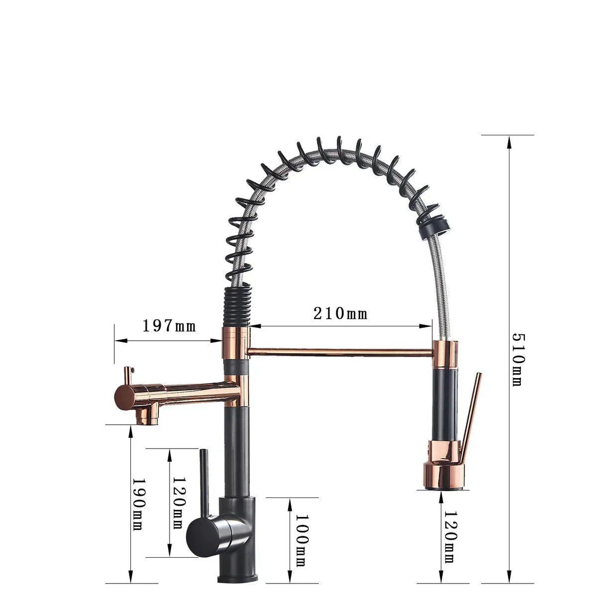 Pull-out Faucet with Double Spout – Flexible Faucet for Sinks, High Pressure, Swivel, Ideal for Modern Kitchens, Easy Installation | Karnz