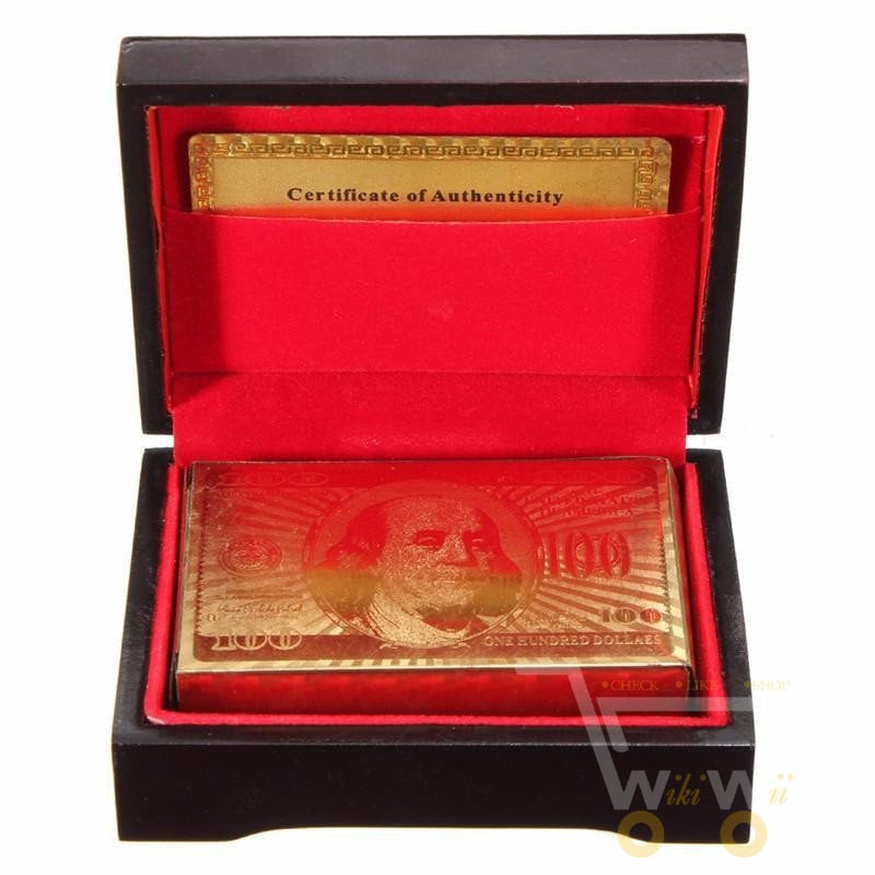 Kalsten | 24K Gold Plated Playing Card with Wood - Style Box