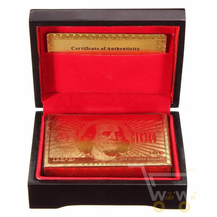 Kalsten | 24K Gold Plated Playing Card with Wood - Style Box
