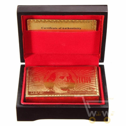 Skanto | 24K Gold Plated Playing Cards with Wooden Box