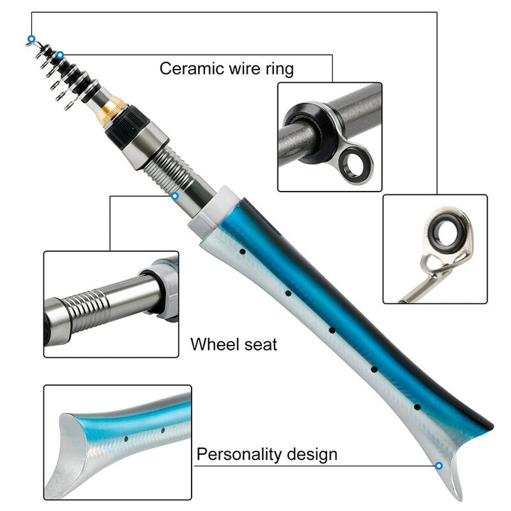 Kalsten | Mini Fish Shaped Collapsible Fishing Rod Pole