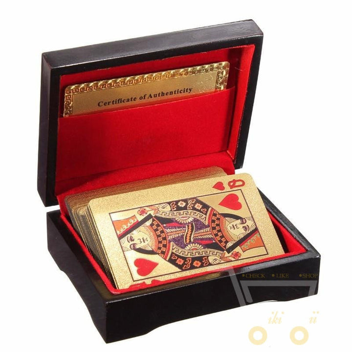 Kalsten | 24K Gold Plated Playing Card with Wood - Style Box