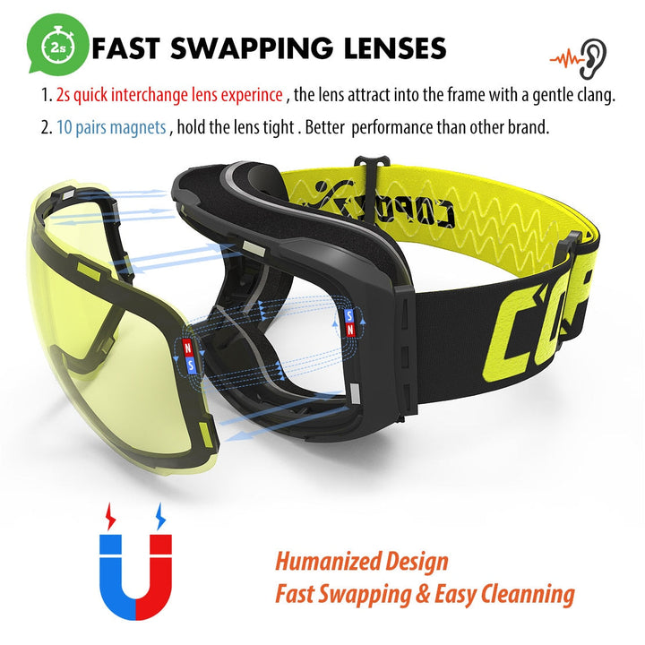 Magnetic UV Protection Anti-Fog Ski Goggles | Kalsten