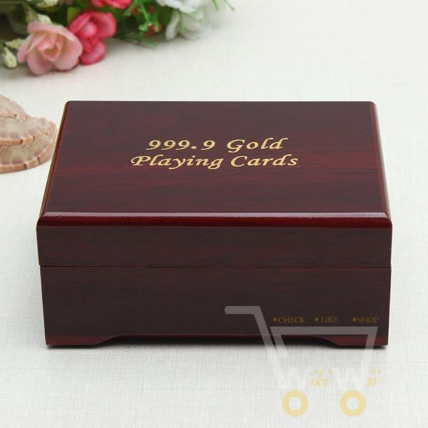 Kalsten | 24K Gold Plated Playing Card with Wood - Style Box