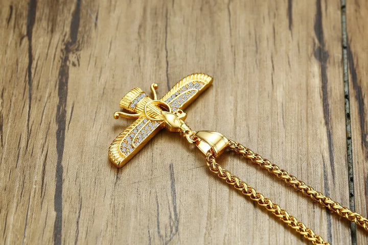 Kalsten | Rhinestone Ahura Mazda Zoroastrian Pendant Necklace